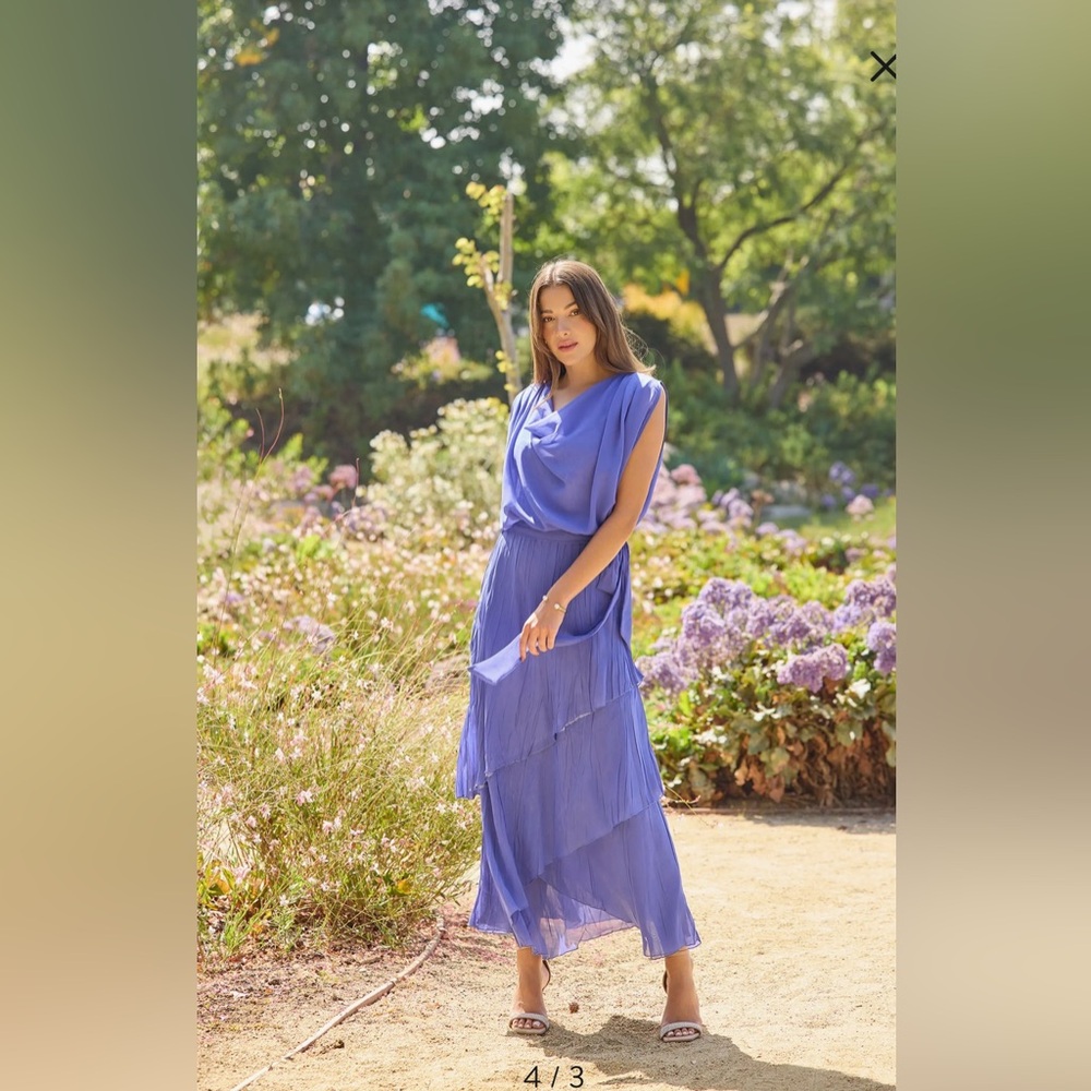 NEW Komarov Charmeuse and Chiffon Blouson Gown, Large